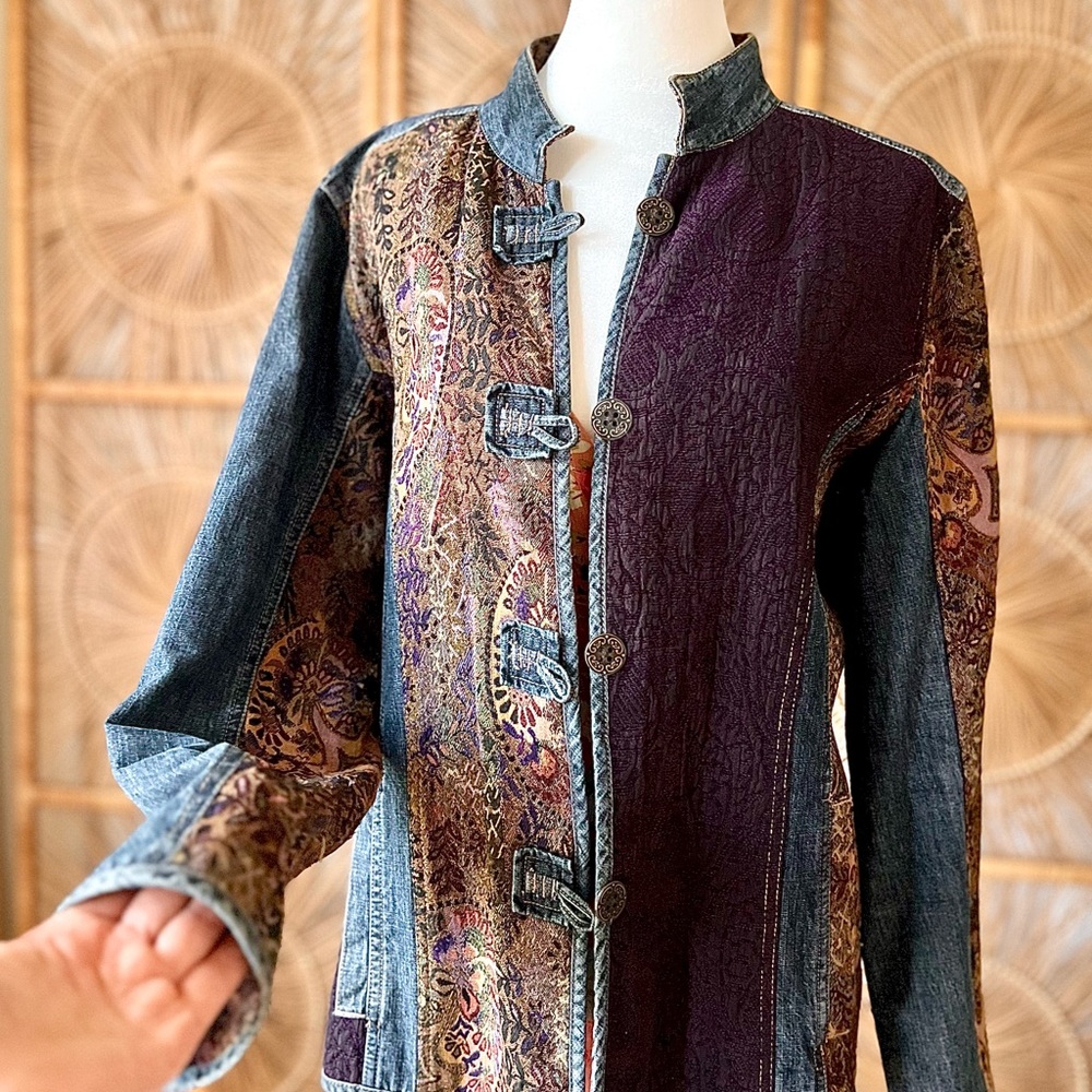 Vintage Bohemian Patchwork Denim Jacket